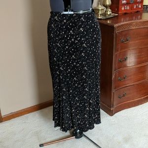 Black Floral Skirt